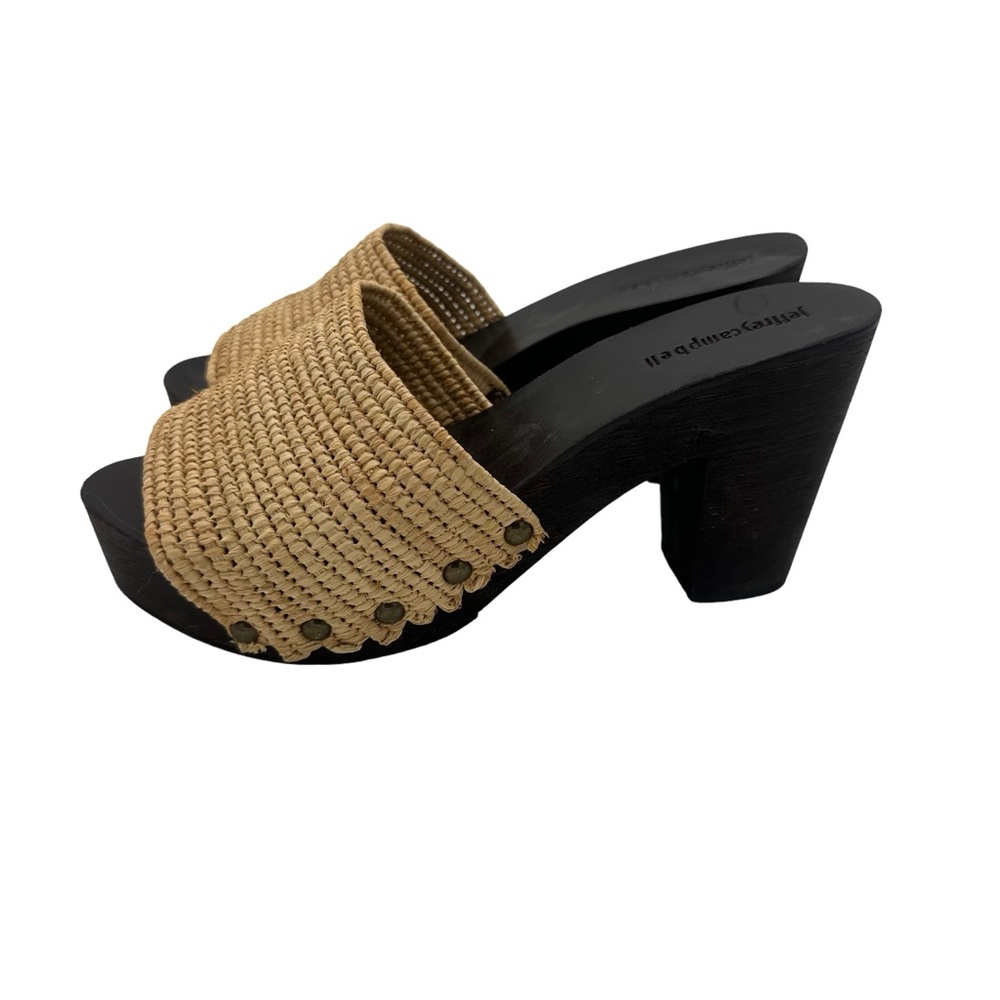 Tan Woven Heeled Sandals